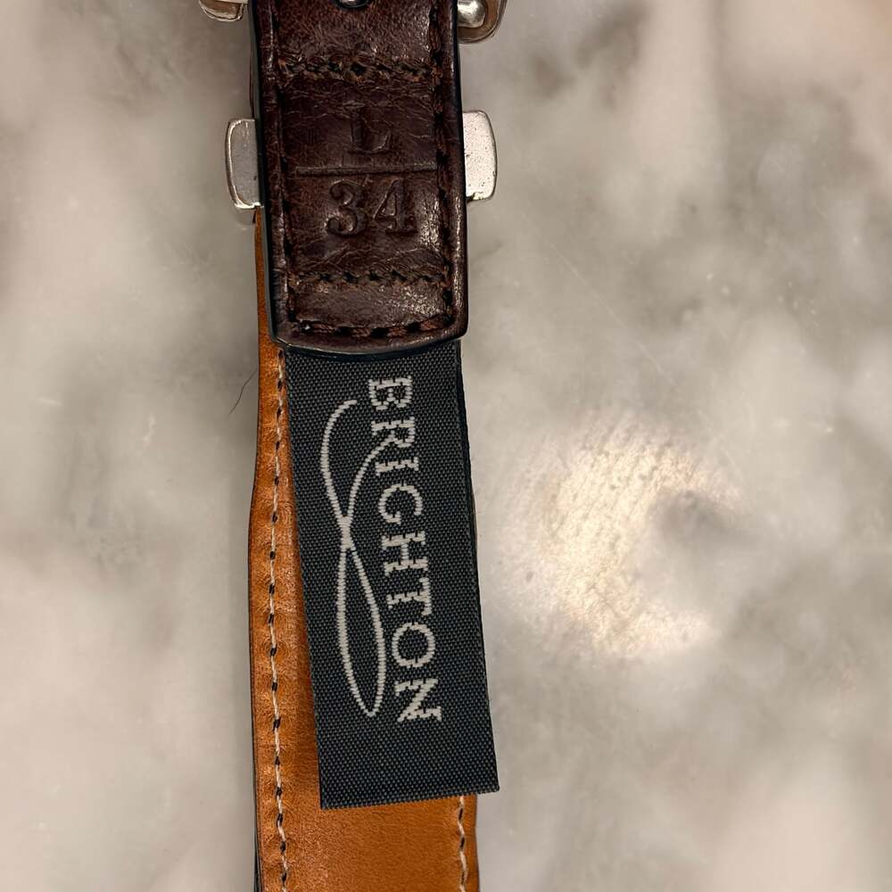 Brighton Multi-Color Calf Hair Leather Concho Belt Western Boho 90s L34 - Picture 5 of 9